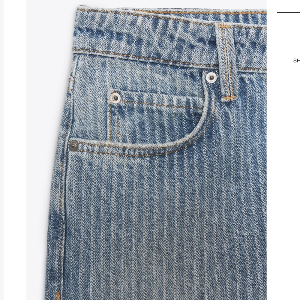 ZARA Collection Mid-Rise Straight Leg Stripe Jeans – Modern Classic - Picture 9 of 10